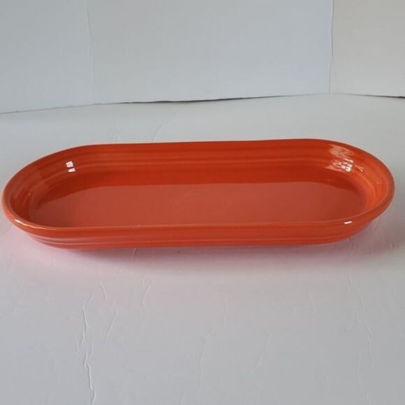 Fiestaware Fiesta CERAMIC Bread Tray Server Serving Plater Dish Plate Poppy Oran - Picture 5 of 16